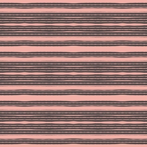 Rose Pink and Charcoal wavy stripe