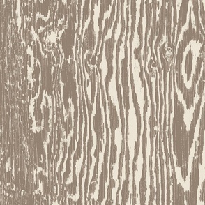 Woodgrain Texture- Morel Mushroom and Panna Cotta Antique White