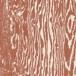 Woodgrain Texture- Amaro Terra Cotta and Panna Cotta Antique White