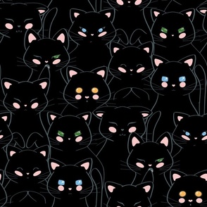 A bunch of black cats | Large scale