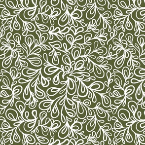 Leaves, Christmas, Olive, Green, Holiday, Fabric, jg_anchor_designs