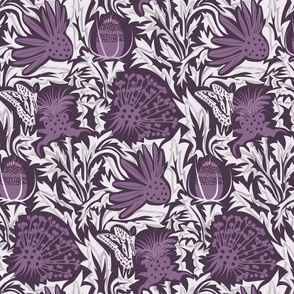 Enchanting Wildflowers- Monochromatic- Deep Purple Amethyst- Regular Scale