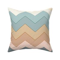 Southwestern Quillwork Chevron- Western Tribal- Native American Embroidery- Rockies Adventure- Teal Pink Terracotta Golden Oak Eggshell Midnight - Large Scale