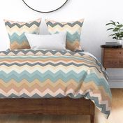 Southwestern Quillwork Chevron- Western Tribal- Native American Embroidery- Rockies Adventure- Teal Pink Terracotta Golden Oak Eggshell Midnight - Large Scale