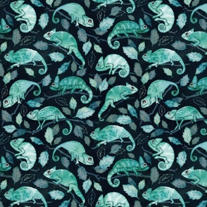 Chameleon garden green dark small