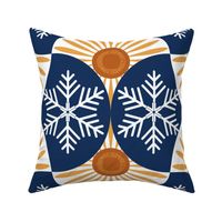 Art Deco Sun and Snowflake- Winter Forest Retreat- Large Scale