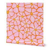 XS - Mosaic Flowers Pink Orange