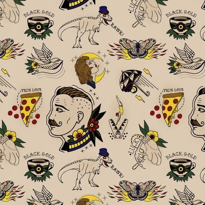 Tattoo Fabric, Wallpaper and Home Decor | Spoonflower