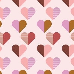 Heartfelt | half hearts retro colorful stripes