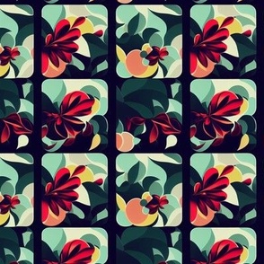 Tropical Checkered Floral 4