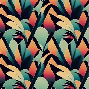 Tropical Leaves and flowers design 1