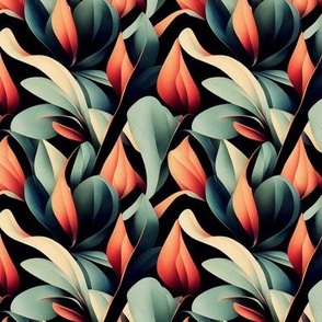 Tropical Leaves and flowers design 2