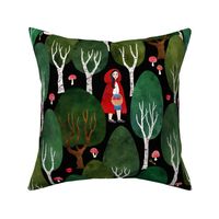 Little Red Riding Hood in the woods - large scale