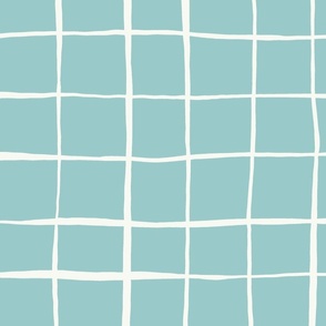 Large Scale // Handmade Grid Basic // Aqua // Ocean Boulevard - Behr