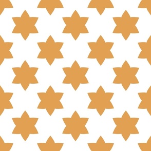 Retro stars - retro orange, vintage orange, ditsy, starts, daffodils 