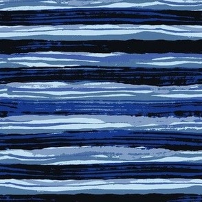 Watercolor waves stripes in blue Painted style blue tones stripes