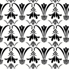 Small Damask 001 Black and white