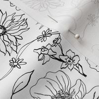 Botanical Black and White Flash Tattoo