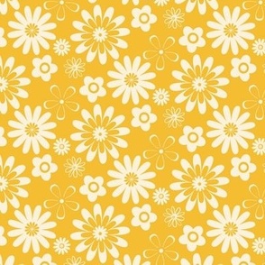 Yellow and White Geometric Modern Floral