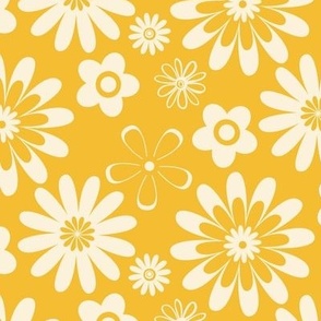 Yellow and White Geometric Modern Floral