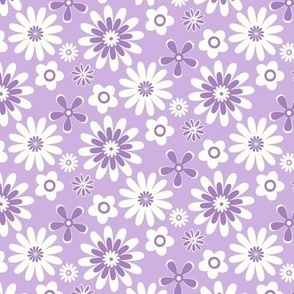 Modern Geometric Floral in Lilac and White