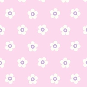 Modern White Daisy on a Pink Background