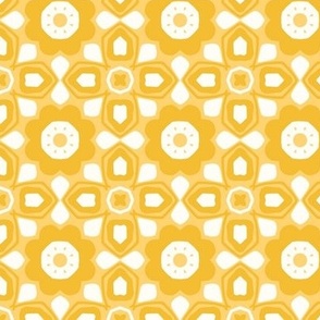 Yellow and White Floral Pattern Tile
