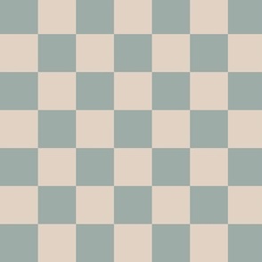 Checkerboard in Ocean Sage and Light Tan