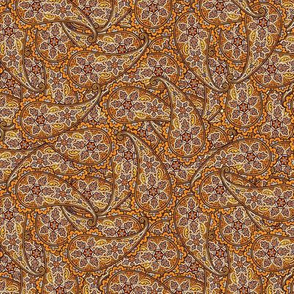 Floral Paisley rust and orange © 2012 by Jane Walker