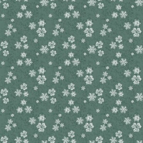 Snowflake Textured Blender (Medium) - White on Pine Green    (TBS204)