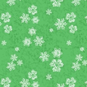 Snowflake Textured Blender (Medium) - White on Grass Green (TBS204) 