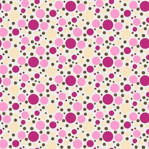 Pink Crimson and Cream Polka Dots