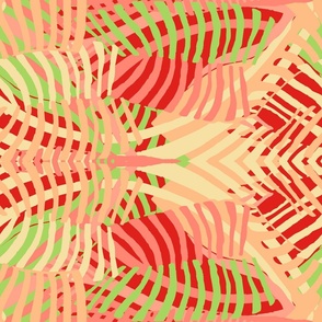 Vibrations of sound, Pink, red and green stripes