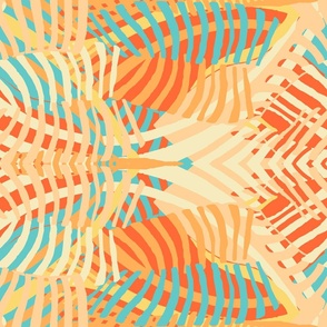 Vibrations of sound, Yellow, coral and orange stripes