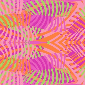 Vibrations of sound, Pink, lilac and orange stripes