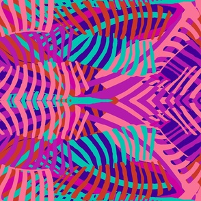 Vibrations of sound, Pink, turquoise and lilac stripes