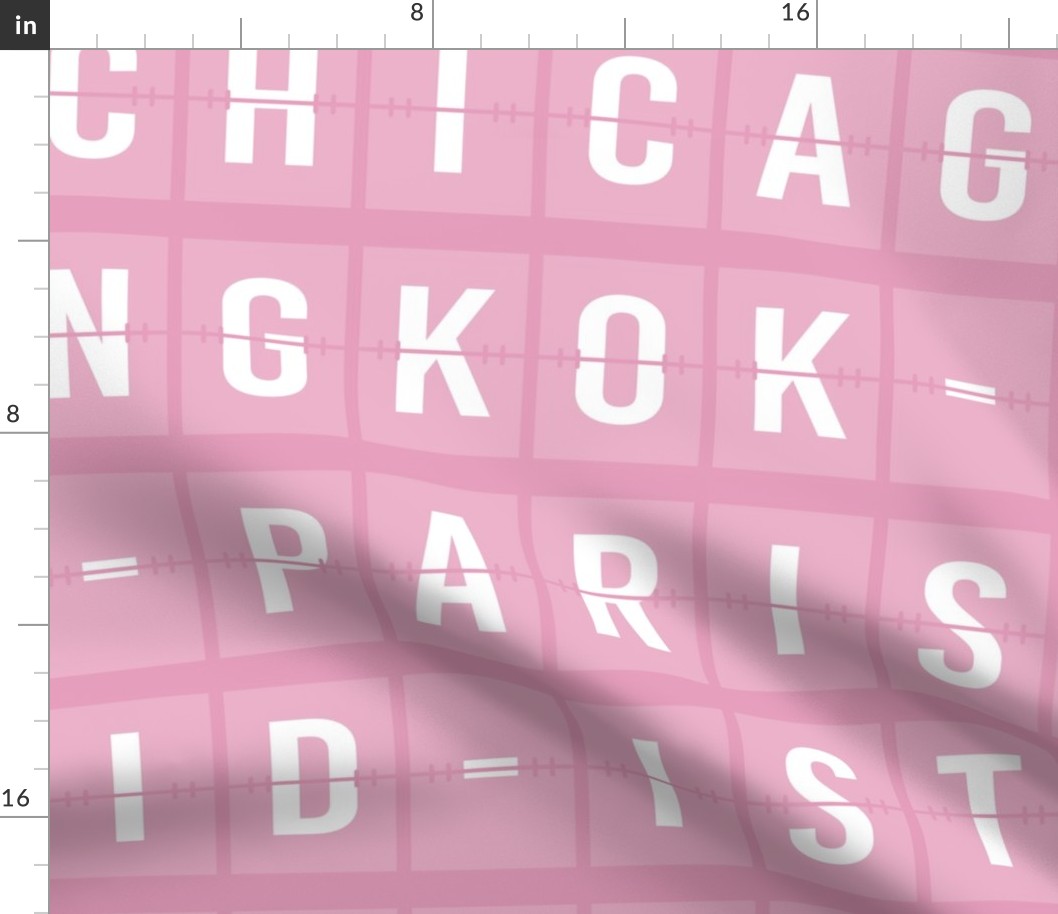 (XL) Retro around the World - Size XL Fussy Pink Flight Display