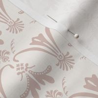 Small Damask 001 Soft Seashell Pink on Offwhite