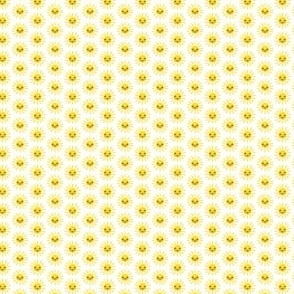 (extra small scale V2) Sunshine - cute suns - yellow and white - condensed - C22