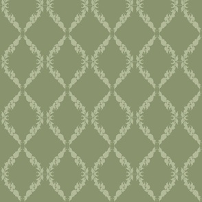 green sage soft green grid gouache painted leaves modern coquette