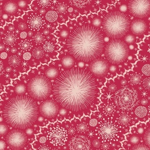 Dandelion Blizzard Viva Magenta Large size pattern