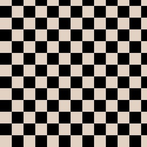 Micro Checkerboard in Black and Light Tan