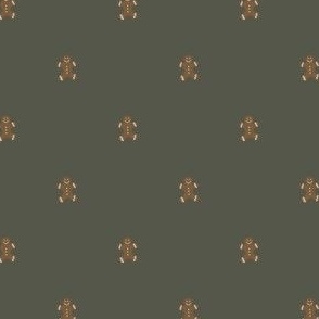 Gingerbread Man - Forest Green Background