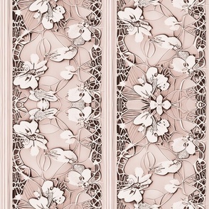 Pansy and Filigree Stripes in Regency Pink