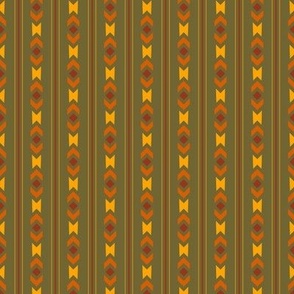 Chevrons and Diamonds No.3 Red, Orange, Brown Large