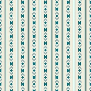 Chevrons and Diamonds No.8 Blue and Cream Large