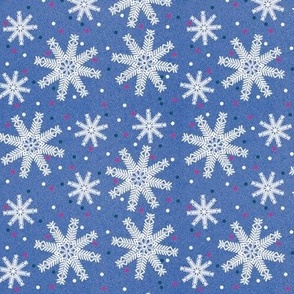 Snowflakes on a Blue Background