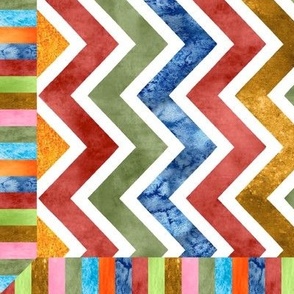 Modern Watercolor Cheater Quilt