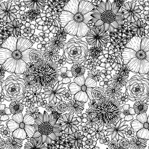 Inked Floral (Black and White)