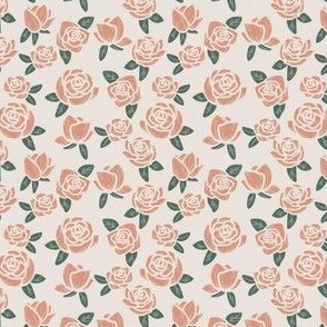 vintage peach roses floral print